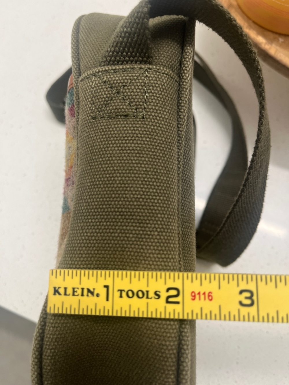 Pendleton Highland Peak Tan & Olive Green Crossbody Satchel Wool Bag - Picture 10 of 12